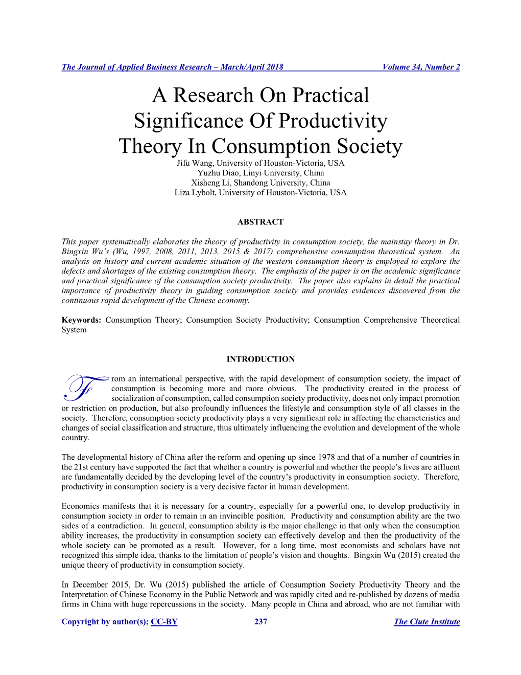 A Research on Practical Significance of Productivity Theory In