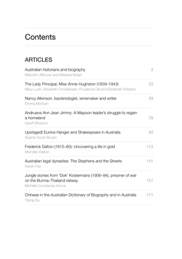 Australian Journal of Biography and History: No. 1, 2018
