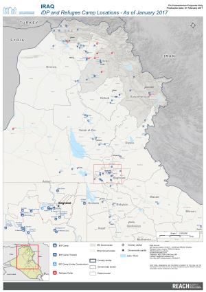 IDP and Refugee Camp Locations - As of January 2017