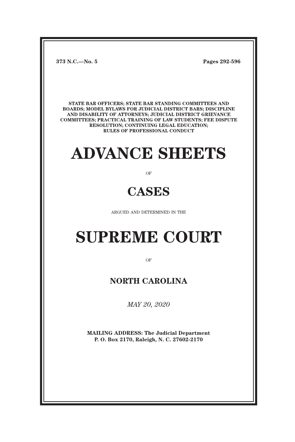 Advance Sheets Supreme Court