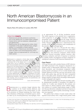 North American Blastomycosis in an Immunocompromised Patient