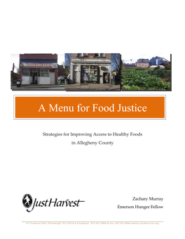 A Menu for Food Justice