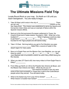 The Ultimate Missions Field Trip