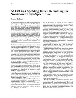 Rebuilding the Norristown High-Speed Line