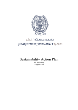 Sustainability Action Plan Jill Mcsorley August 2016