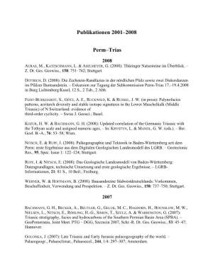 Publikationen 2001–2008 Perm–Trias