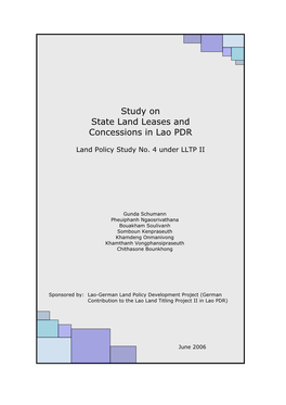 State Land Leases and Concessions in Lao PDR