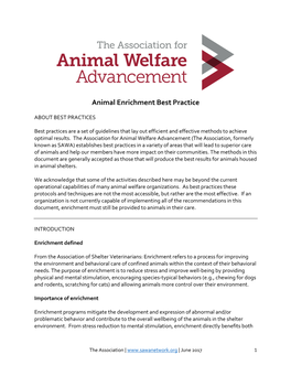 Animal Enrichment Best Practice