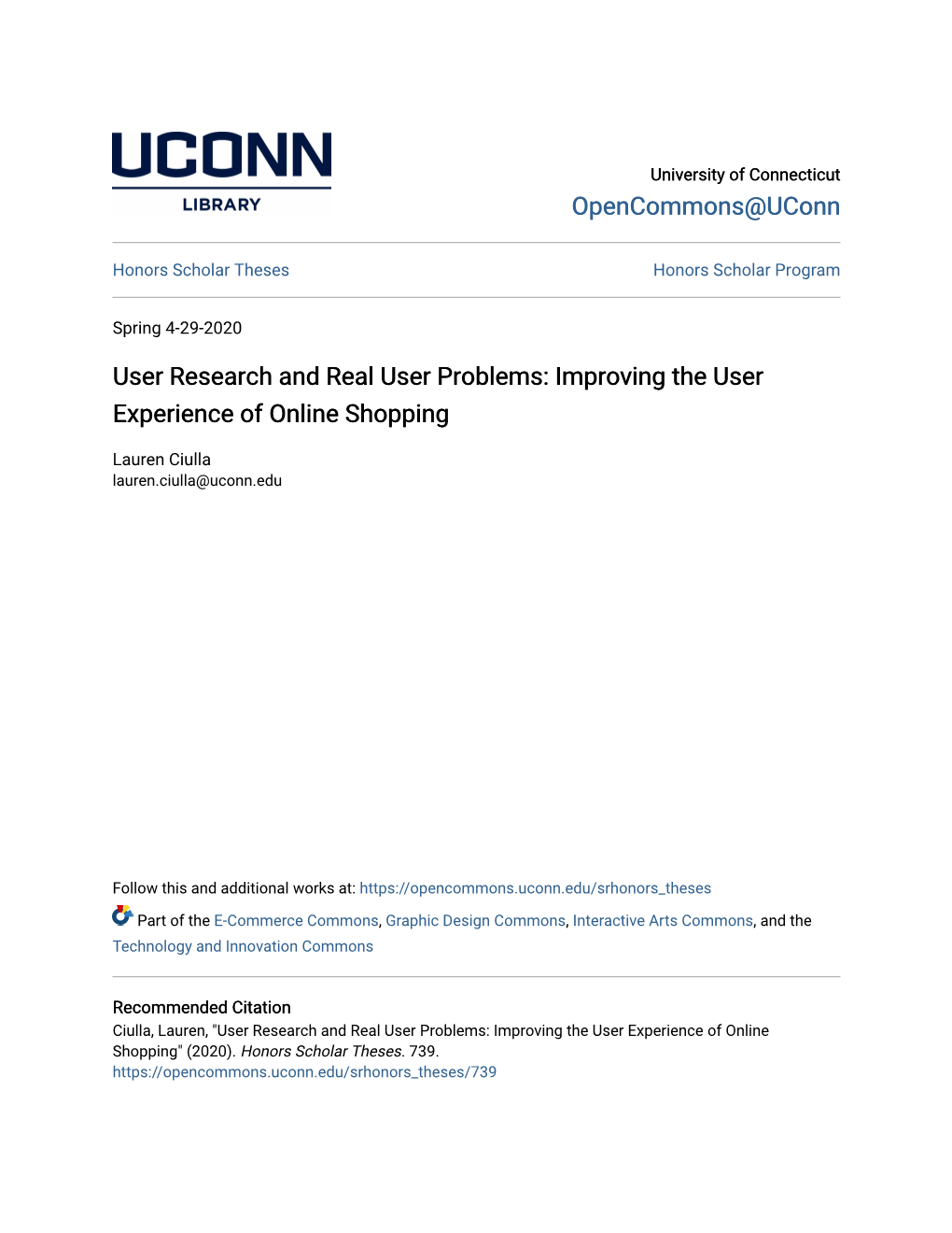 User Research and Real User Problems: Improving the User Experience of Online Shopping