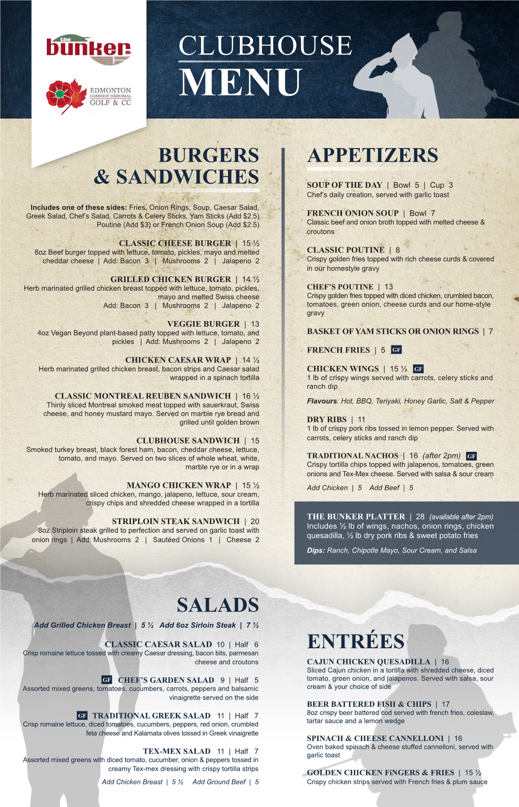 Clubhouse Menu