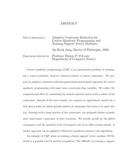 ABSTRACT Adaptive Constraint Reduction for Convex Quadratic