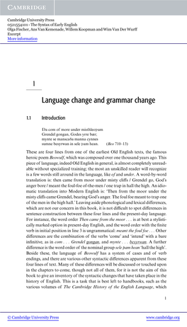 Language Change and Grammar Change