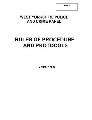 Rules of Procedure and Protocols