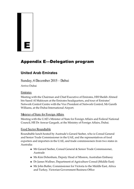 Appendix E—Delegation Program