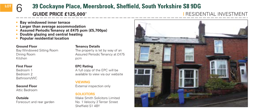 6 39 Cockayne Place, Meersbrook, Sheffield, South Yorkshire S8