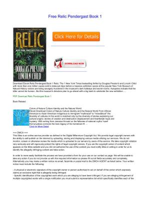 PDF Download Relic Pendergast Book 1