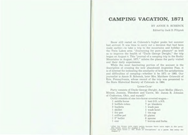 Camping Vacation, 1871