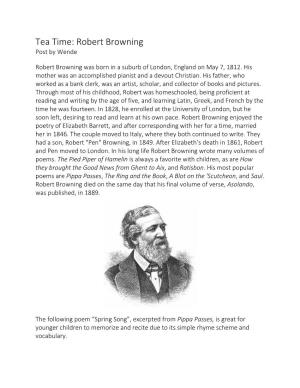 Robert Browning Post by Wende