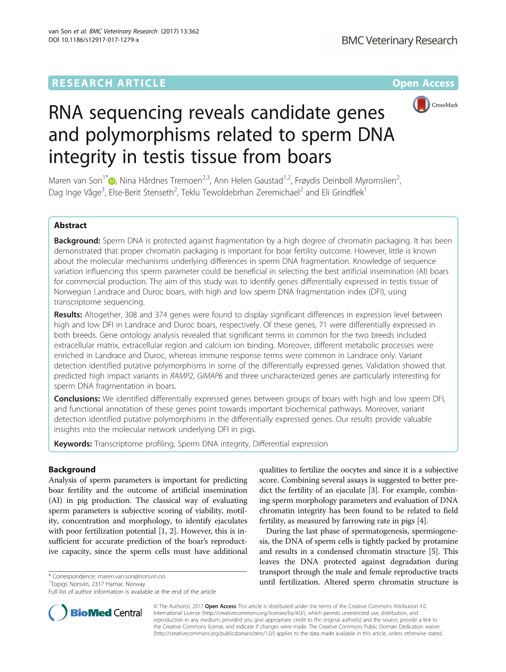RNA Sequencing Reveals Candidate Genes and Polymorphisms Related