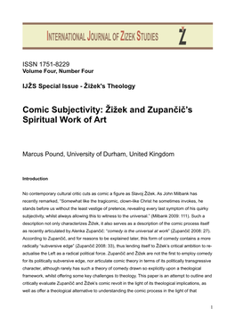 Comic Subjectivity: Žižek and Zupančič's Spiritual Work Of