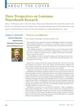 The Louisiana Waterthrush Story