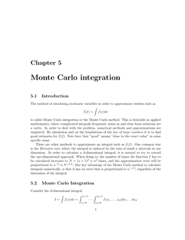 Monte Carlo Integration