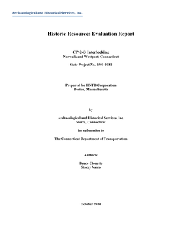 CP243 Interlocking Historic Resources Evaluation Report