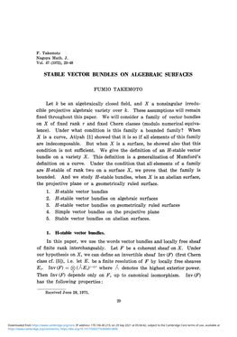 Stable Vector Bundles on Algebraic Surfaces