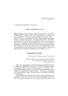 Studia Etymologica Cracoviensia Vol