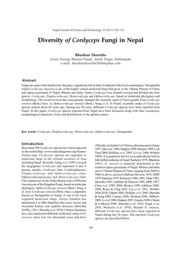 Diversity of Cordyceps Fungi in Nepal