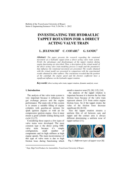 Investigating the Hydraulic Tappet Rotation for a Direct Acting Valve Train