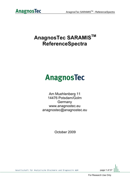 Anagnostec SARAMIS Referencespectra