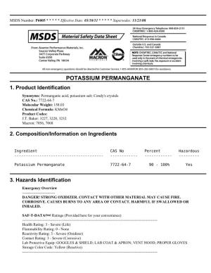 MSDS Potassium Permanganate