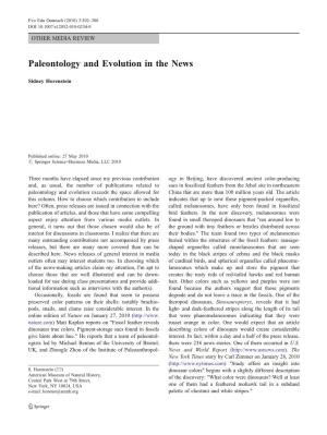 Paleontology and Evolution in the News
