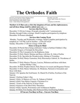 The Orthodox Faith