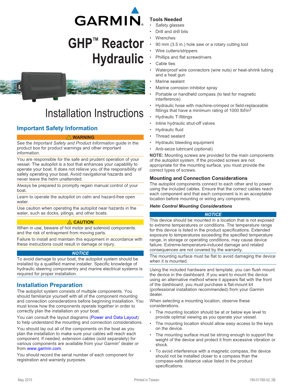 GHP Reactor Hydraulic Installation Instructions EN