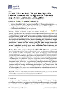 Feature Extraction with Discrete Non-Separable Shearlet Transform and Its Application to Surface Inspection of Continuous Casting Slabs