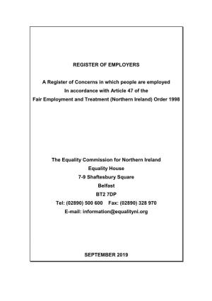 Register of Employers 2019