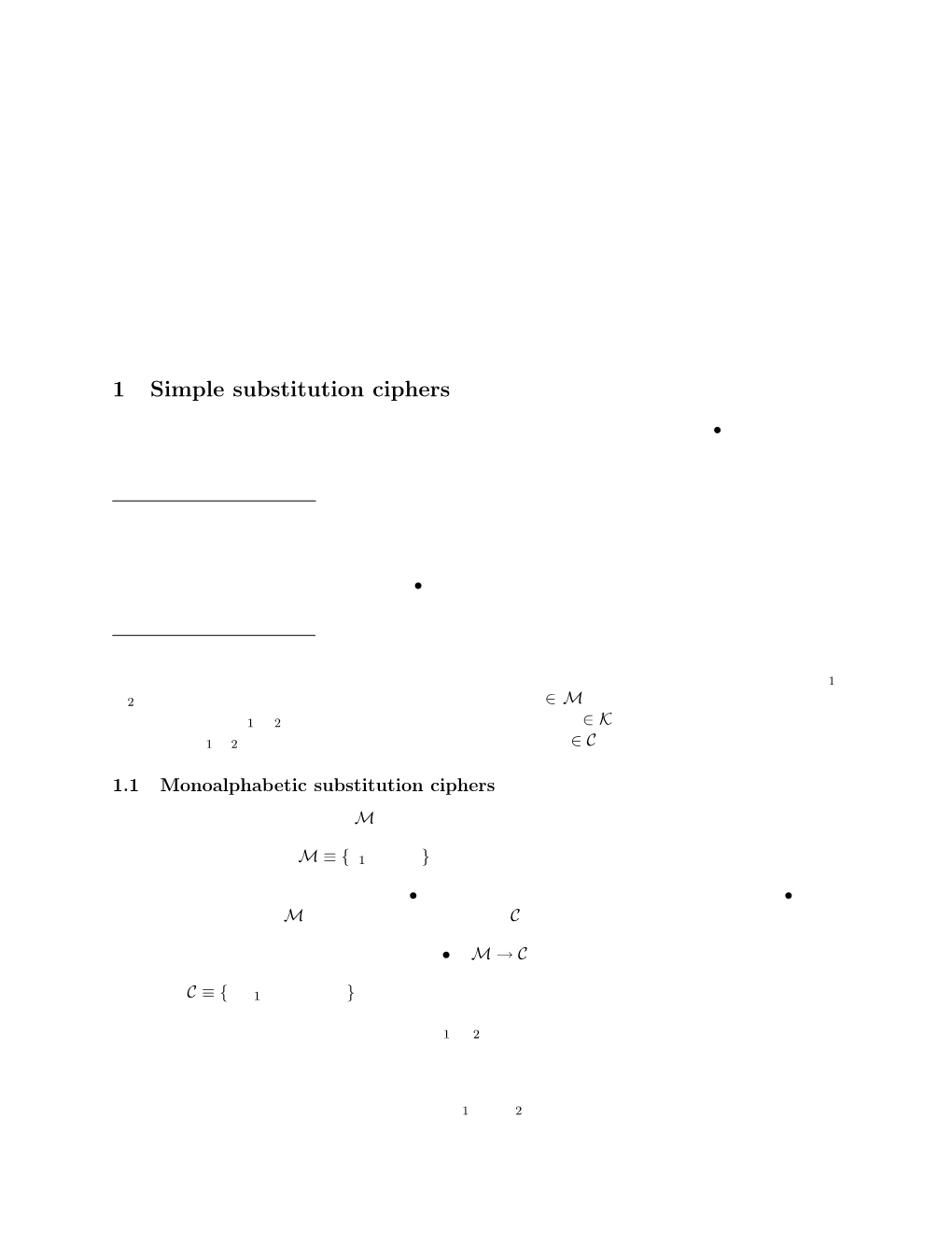 1 Simple Substitution Ciphers