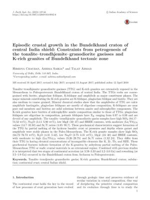 Episodic Crustal Growth in the Bundelkhand Craton of Central India