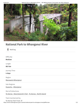 National Park to Whanganui River — NZ Walking Access Commission Ara Hīkoi Aotearoa