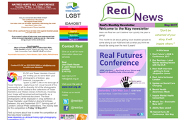 Contact Real IDAHOBIT Welcome to the May Newsletter