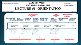 Lecture #1: Orientation