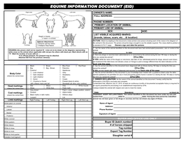 Equine Information Document (Eid)
