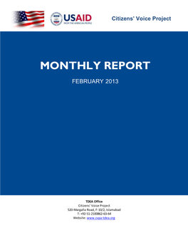 Quarterly Reporting Formats with 1 Grantee and Reviewed 13 Monthly/Quarterly Reports Received from the Grantees