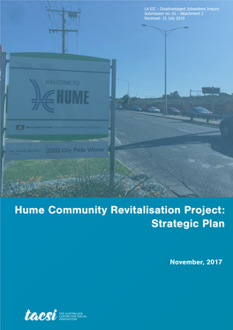 Hume Community Revitalisation Project: Strategic Plan