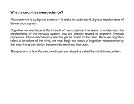What Is Cognitive Neuroscience?