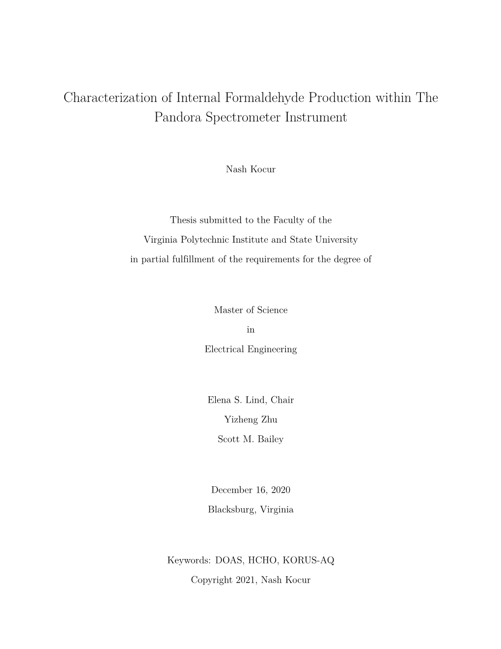 Characterization of Internal Formaldehyde Production Within the Pandora Spectrometer Instrument