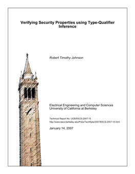 Verifying Security Properties Using Type-Qualifier Inference