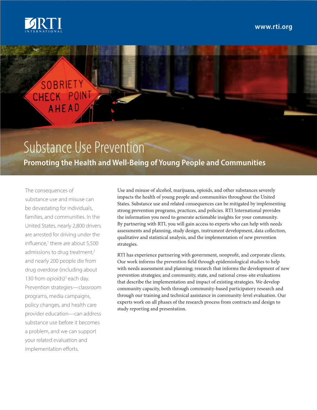 Substance Use Prevention Promoting the Health and Well-Being of Young People and Communities